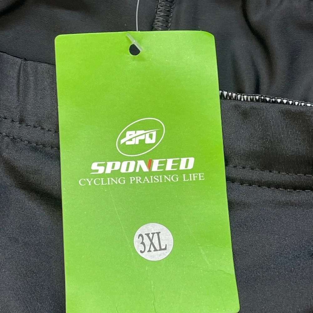 SPONEED Mens Cycling Shorts Padded Black 3XL Breathable Moisture Wicking - Picture 3 of 11